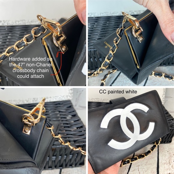 CHANEL leather wallet crossbody on chain - Picture 15 of 16